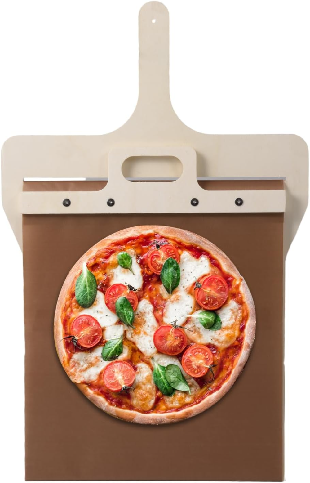 Wooden Pizza Peel with Sliding Lock Mechanism – Non-Stick Pizza Serving Shovel