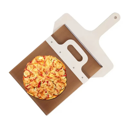Wooden Pizza Peel with Sliding Lock Mechanism – Non-Stick Pizza Serving Shovel