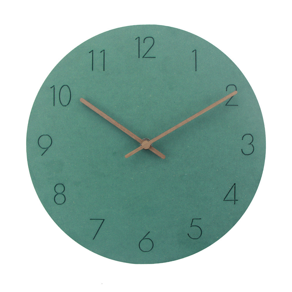 Wooden Scandinavian Wall Clock with Silent Mechanism