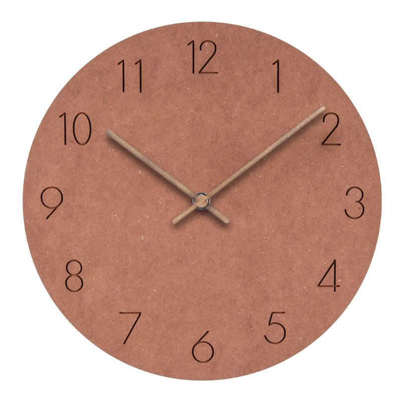 Wooden Scandinavian Wall Clock with Silent Mechanism