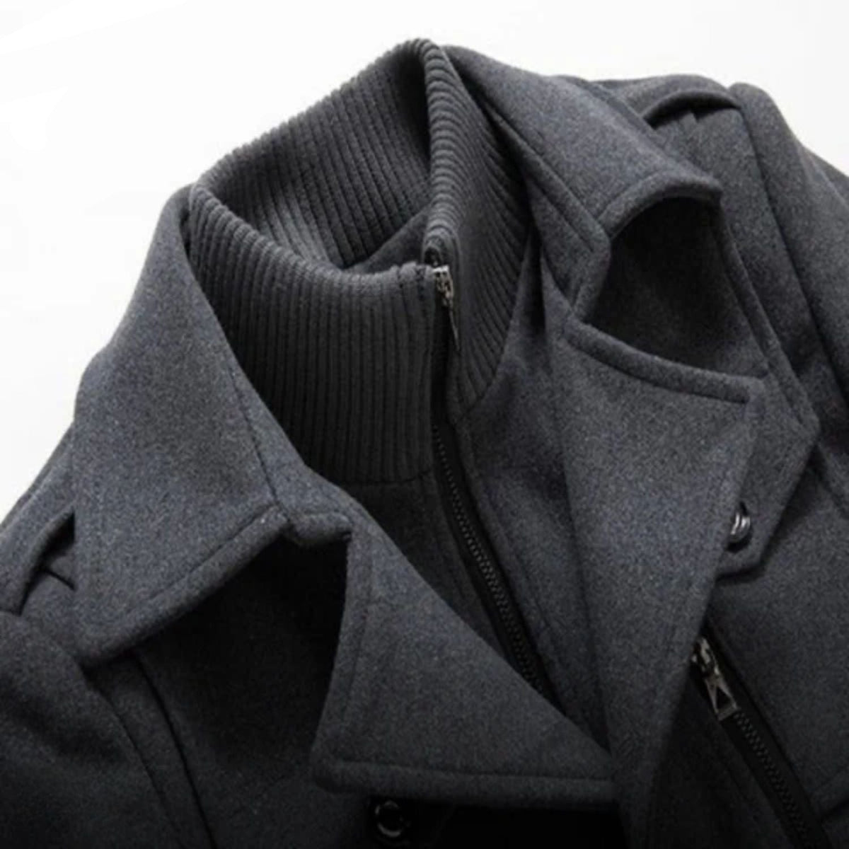 Wool Blend Double Collar Winter Trench Coat
