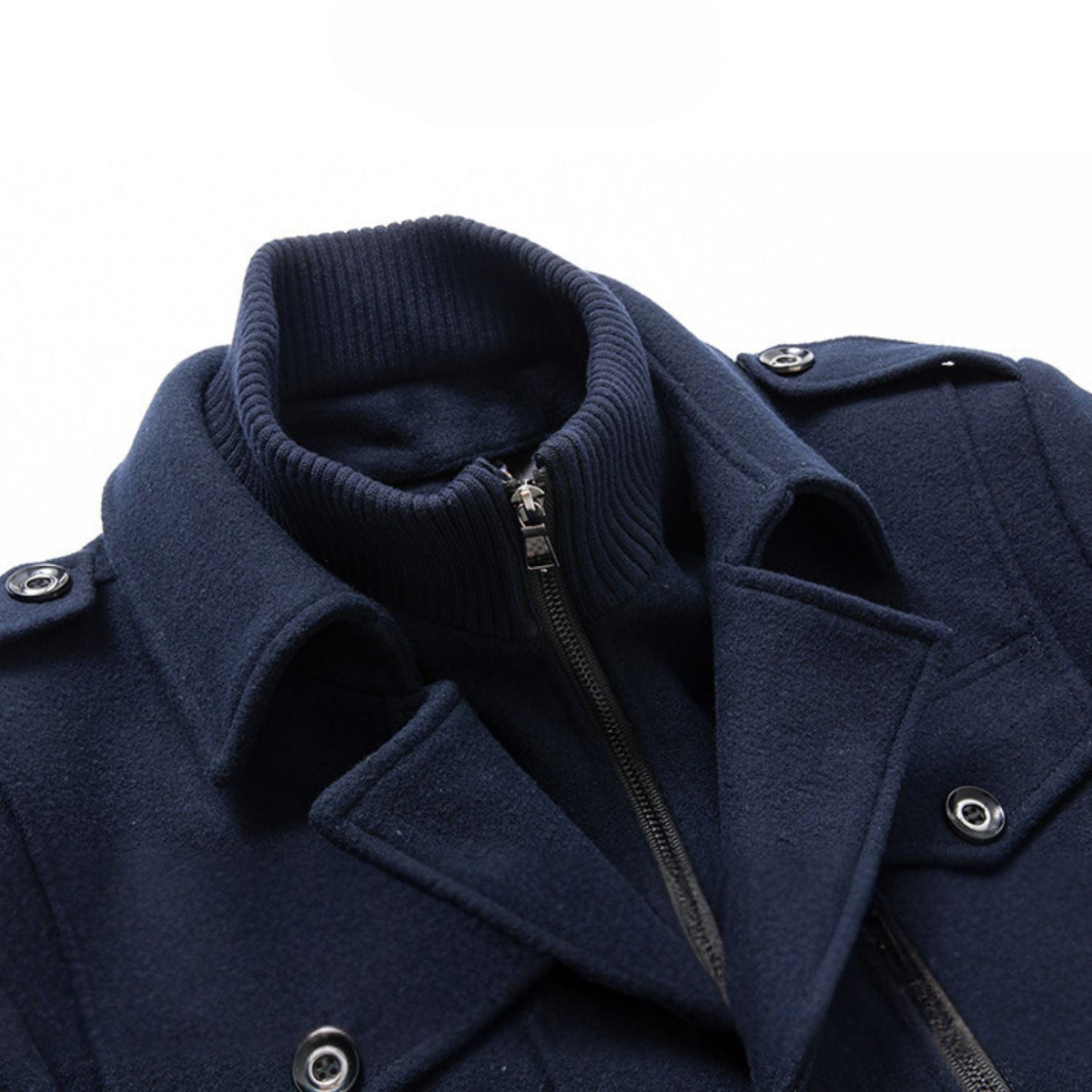 Wool Blend Double Collar Winter Trench Coat