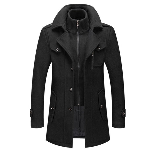 Wool Blend Double Collar Winter Trench Coat