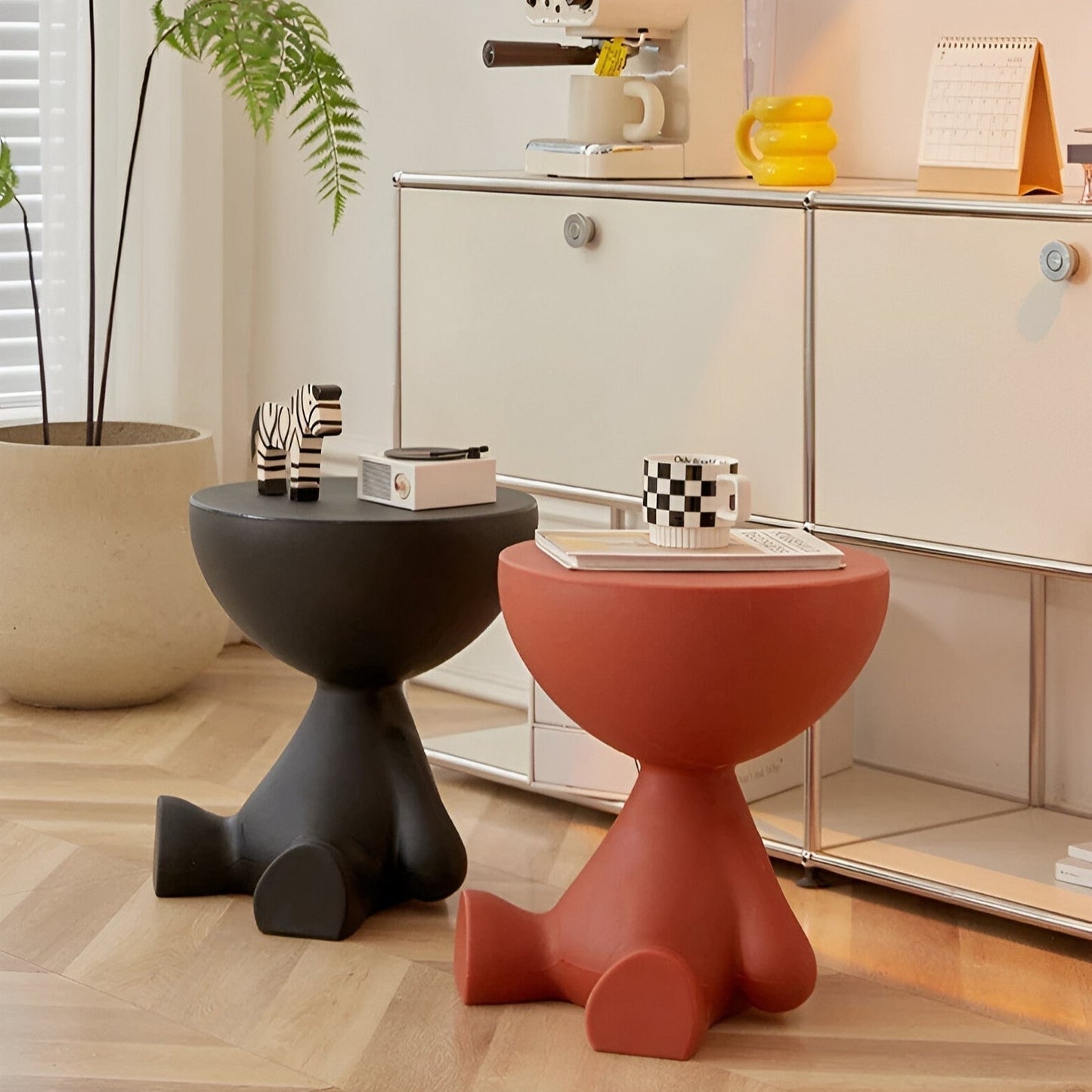 Ylix Round Coffee Table Modern Compact Side Table