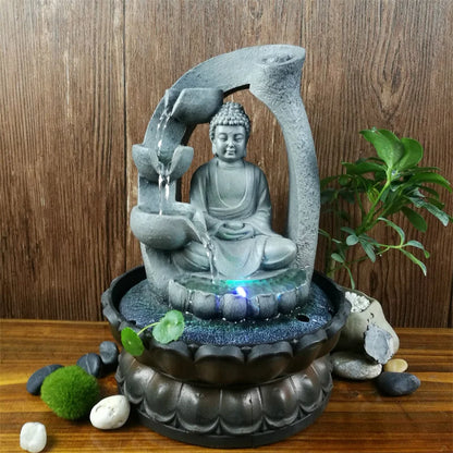 ZenFlow Buddha Indoor Water Fountain Calm Home Decor