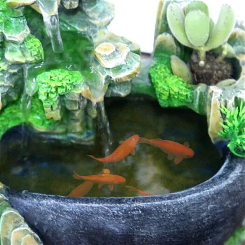 ZenFlow Tabletop Water Fountain with LED Light