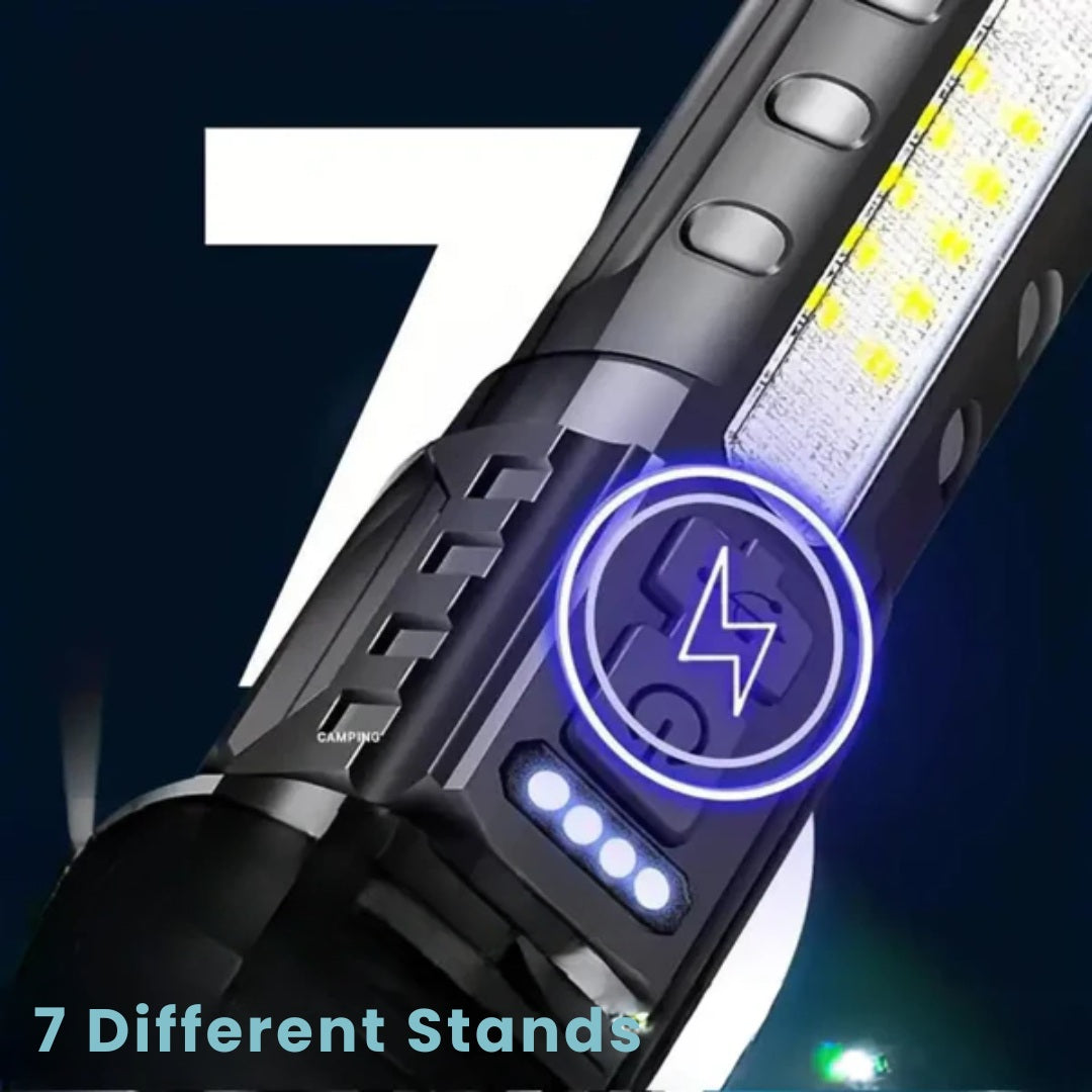Zoomable Rechargeable LED Flashlight with Long Range Beam